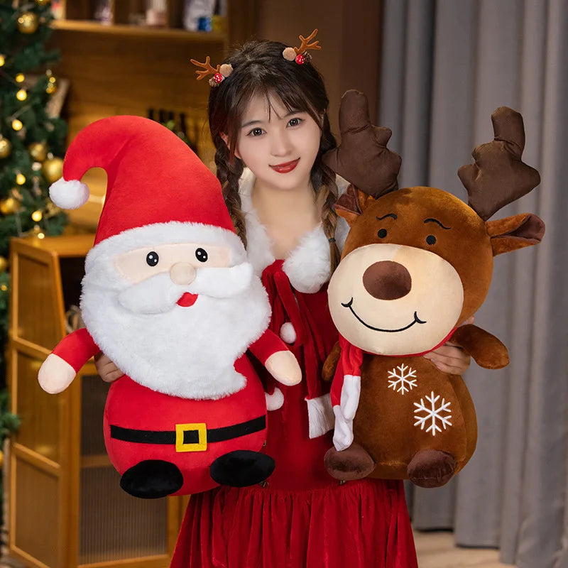 22-100cm New Christmas Santa Claus Elk Snowman Plush Toys