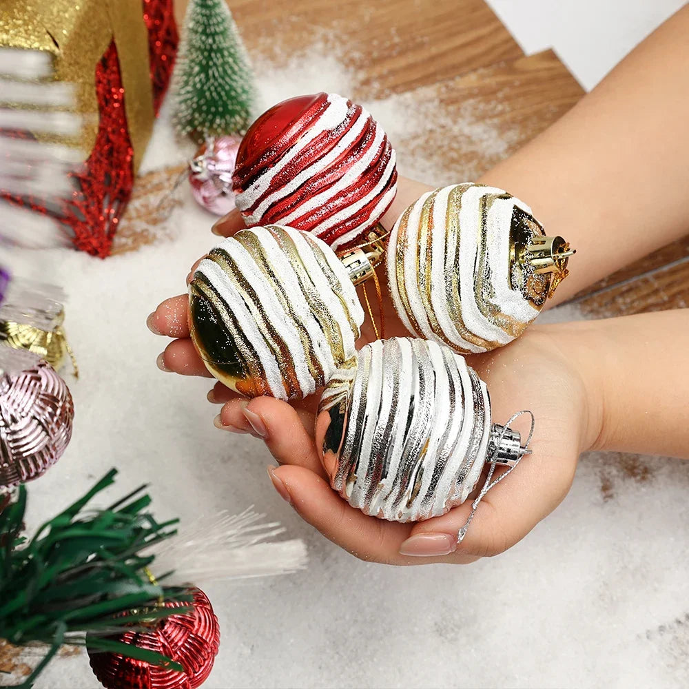 6pcs Christma Tree Pendant Colorful Christmas Ball